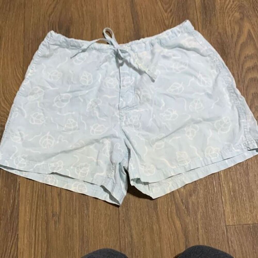Vintage 90s original totem beach shorts. Rare. Draw string button up hidden pock